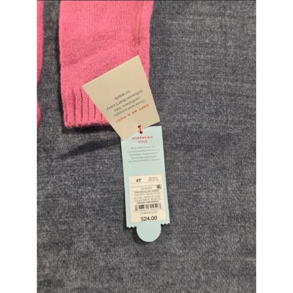 Cat & Jack Toddler Girls Pink Sweater and Ribbed Leggings Set Size 4T NWT